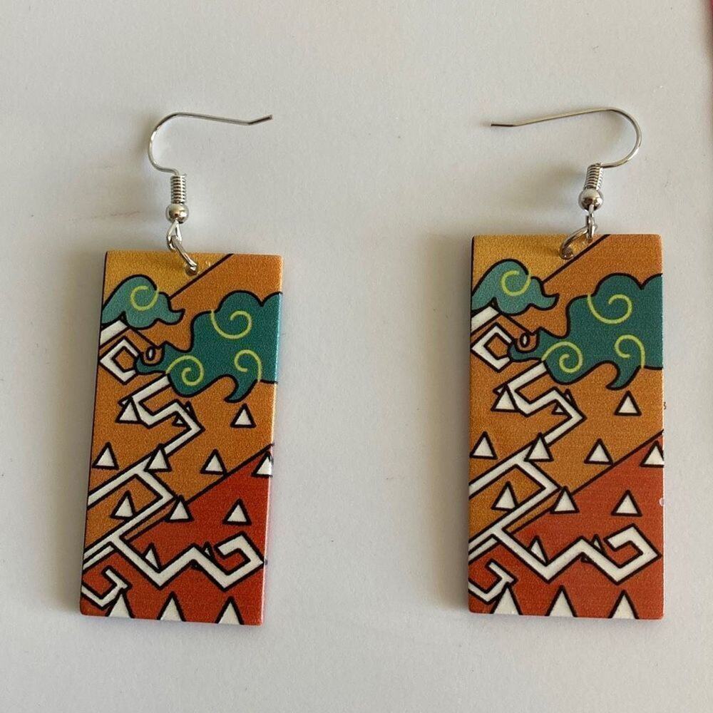 Drop Earrings  Women's Tanjiro Earrings Anime Demon Slayer Earrings Cosplay Fash